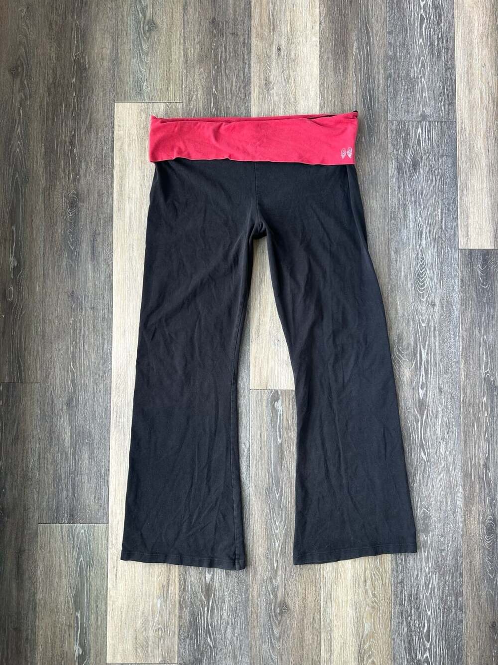 Vintage Victoria's Secret PINK Wings Low Rise Foldover Flare Yoga Pants XL Short